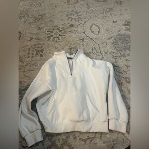 Women’s Trendy Queen White Half-Zip Sweater